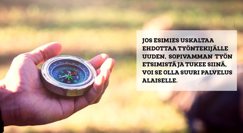 KUN TYÖNTEKIJÄN TYÖKYKY HEIKKENEE, JOUTUU ESIMIESKIN TIUKKAAN PAIKKAAN